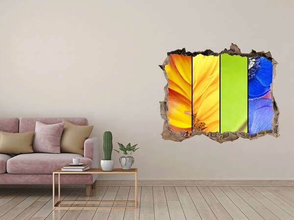 Samoprzylepna dziura naklejka Kwiatowy świat za ścianą