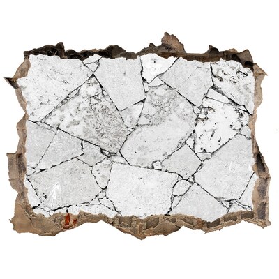 Vinilo pared rota 3d efecto realista Una pared dañada con grietas