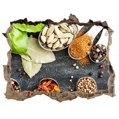 Samoprzylepna naklejka Kuchenne przyprawy w dziurze w ścianie