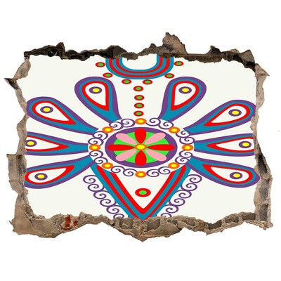 Pegatina agujero en la pared autoadhesiva Un patrón colorido sobre el fondo de una pared dañada