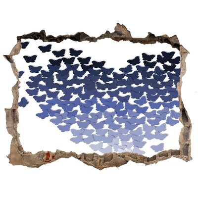 Pegatina agujero en la pared autoadhesiva Mariposas en las profundidades azules