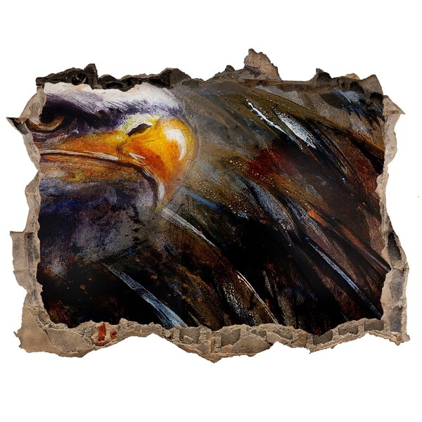 Dziura 3d fototapeta na ścianę naklejka Orzeł w zniszczonej ścianie