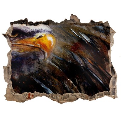 Pegatina de vinilo agujero 3d para pared Águila en un muro en ruinas