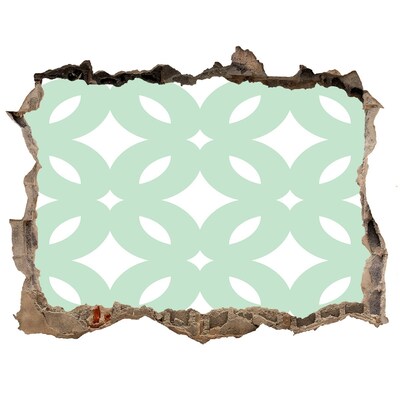 Vinilo pared rota 3d efecto realista Mosaico verde en la pared