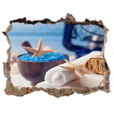 Pegatina agujero en la pared autoadhesiva Relájese en el spa junto al mar