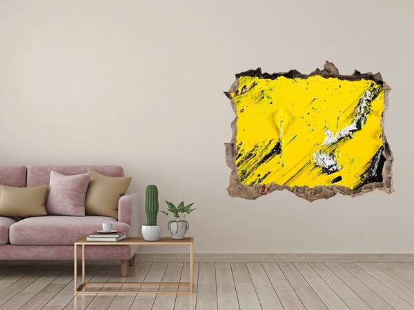 Dziura 3d fototapeta na ścianę Złota dziura w betonie