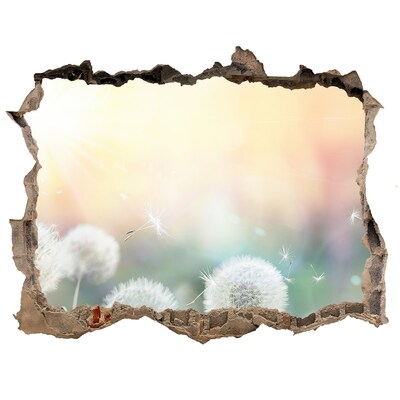 Pegatina de vinilo agujero 3d para pared El mundo floral detrás del agujero