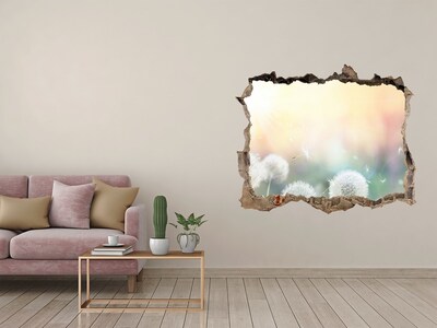 Samoprzylepna dziura naklejka Kwiatowy świat za dziurą