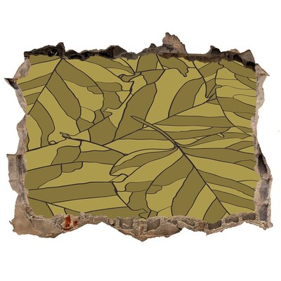 Pegatina agujero en la pared autoadhesiva Hojas en el hormigón