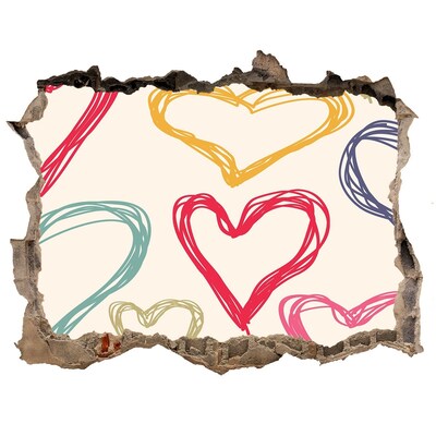 Pegatina de vinilo agujero 3d para pared Corazón en la pared