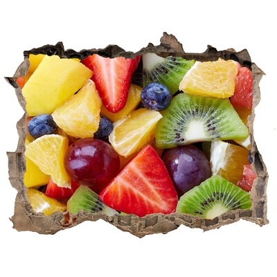 Pegatina agujero en la pared autoadhesiva Paraíso de frutas en hormigón