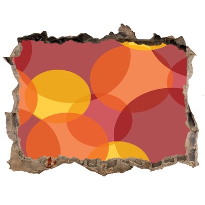 Pegatina de vinilo agujero 3d para pared Círculos de colores sobre un fondo de hormigón