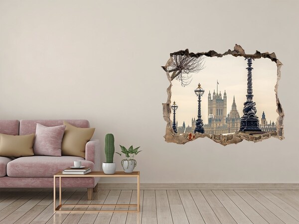 Fototapeta dziura na ścianę 3d Widok na Londyn