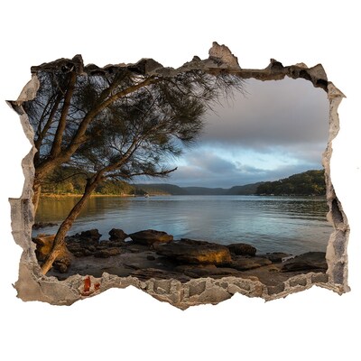 Pegatina agujero en la pared autoadhesiva Paz junto al agua