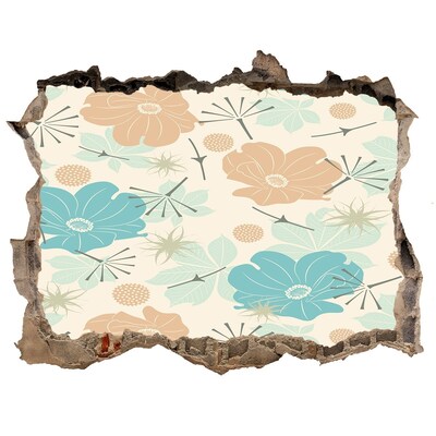 Trampantojo de pared rota efecto profundidad Patrón floral en la pared