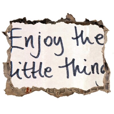 Pegatina agujero en la pared autoadhesiva Una pared dañada con una inscripción