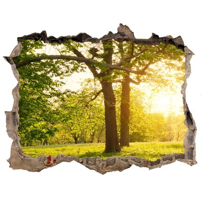 Trampantojo de pared rota efecto profundidad Un paraíso verde entre los árboles