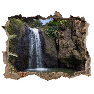 Pegatina de vinilo agujero 3d para pared Cascada entre las rocas