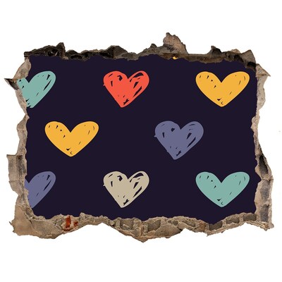 Pegatina de vinilo agujero 3d para pared Corazón en la pared