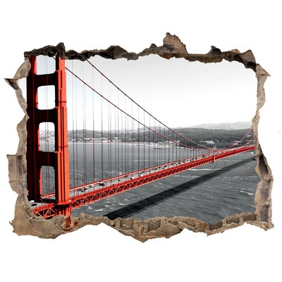 Pegatina de vinilo agujero 3d para pared Puente Golden Gate en San Francisco