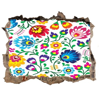 Vinilo pared rota 3d efecto realista Patrón floral en la pared