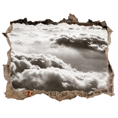 Pegatina de vinilo agujero 3d para pared Vista de las nubes