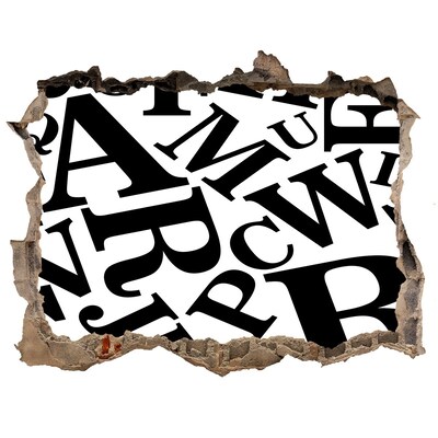 Trampantojo de pared rota efecto profundidad Letras rotas en la pared