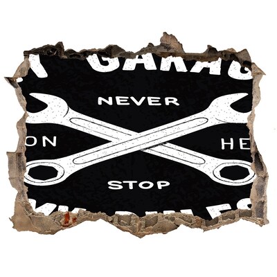 Pegatina de vinilo agujero 3d para pared Taller sobre las reglas