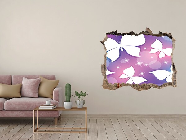 Vinilo pared rota 3d efecto realista Un sueño floral en tonos rosas