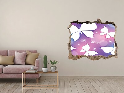 Vinilo pared rota 3d efecto realista Un sueño floral en tonos rosas