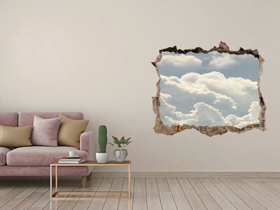 Trampantojo de pared rota efecto profundidad Cielo con nubes