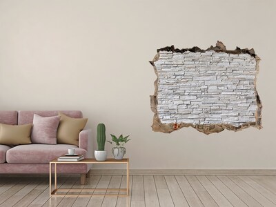 Pegatina de vinilo agujero 3d para pared Muro de piedra dañado