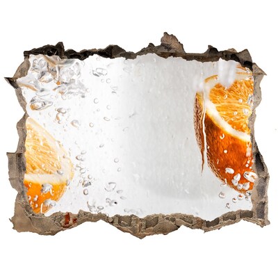 Pegatina de vinilo agujero 3d para pared Una refrescante vista cítrica