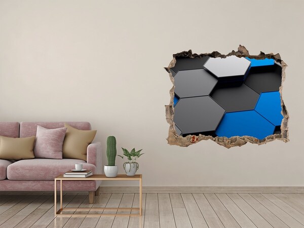 Vinilo pared rota 3d efecto realista Hexágonos modernos en la pared