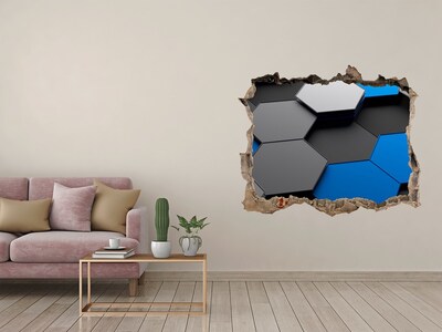 Vinilo pared rota 3d efecto realista Hexágonos modernos en la pared