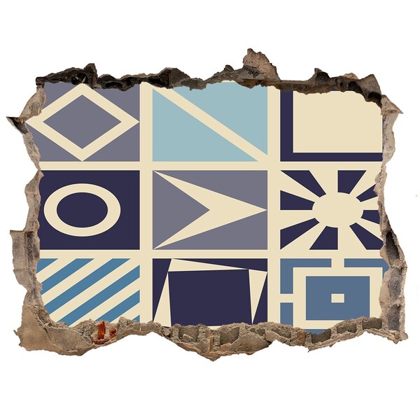 Vinilo pared rota 3d efecto realista Geometría en la pared