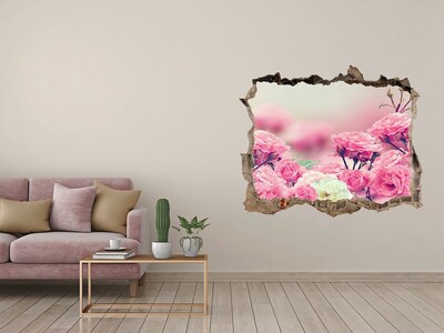 Pegatina de vinilo agujero 3d para pared Un paraíso de flores detrás del muro