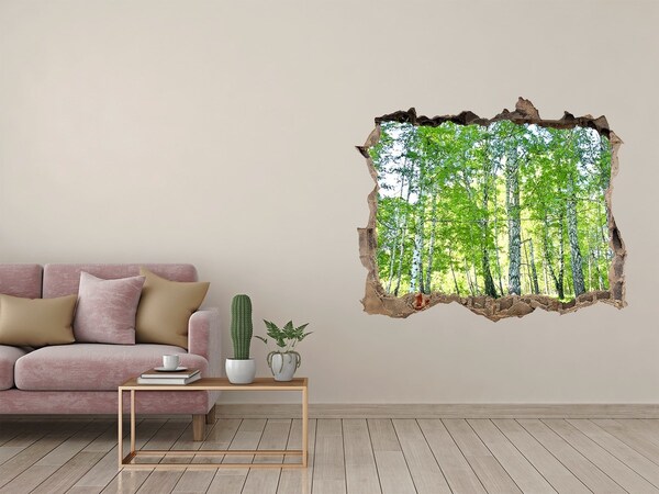 Pegatina agujero en la pared autoadhesiva Bosque verde en un agujero en la pared
