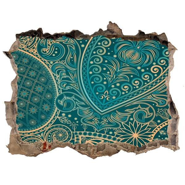 Pegatina agujero en la pared autoadhesiva Patrón boho verde