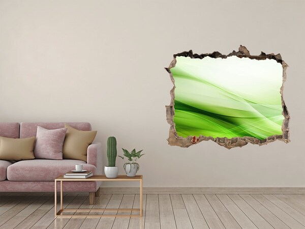 Trampantojo de pared rota efecto profundidad Espacio verde detrás del hoyo