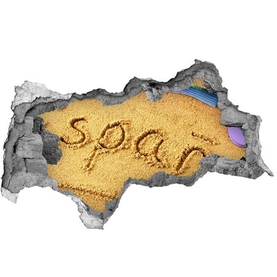 Pegatina de vinilo agujero 3d para pared Playa con arena