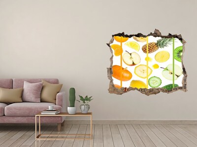 Pegatina agujero en la pared autoadhesiva Fruta fresca en hormigón