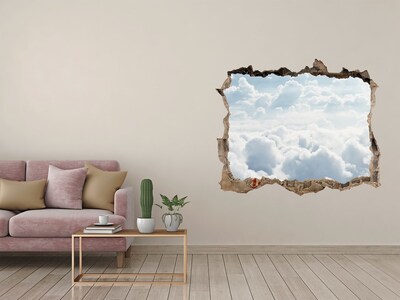 Trampantojo de pared rota efecto profundidad El cielo está lleno de nubes