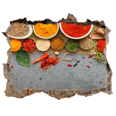 Trampantojo de pared rota efecto profundidad Una cocina llena de especias