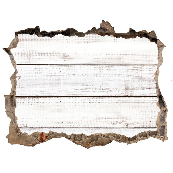 Pegatina de vinilo agujero 3d para pared Una tabla de madera en un agujero en la pared