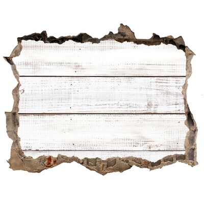 Pegatina de vinilo agujero 3d para pared Una tabla de madera en un agujero en la pared