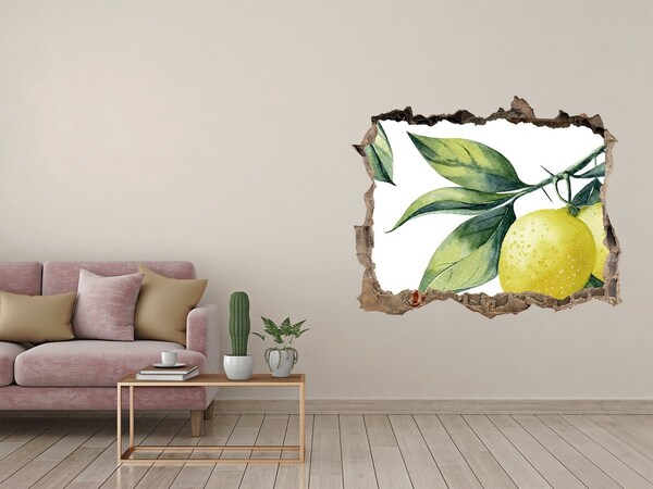 Pegatina de vinilo agujero 3d para pared Jardín de limones