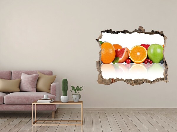 Pegatina de vinilo agujero 3d para pared El paraíso de las frutas detrás del muro