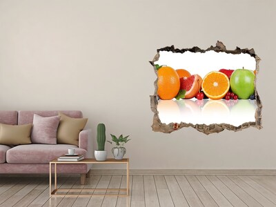 Pegatina de vinilo agujero 3d para pared El paraíso de las frutas detrás del muro