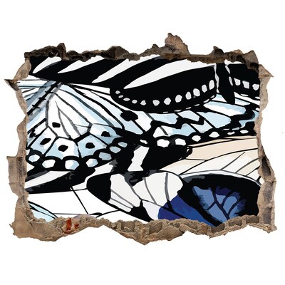Pegatina de vinilo agujero 3d para pared Mariposas en una composición colorida